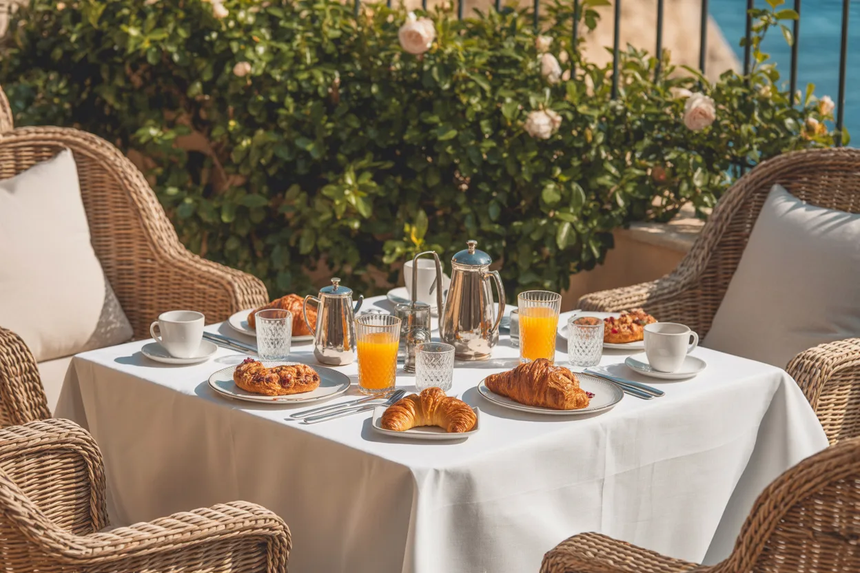 Luxusní velikonoční brunch na terase s řemeslnými pečivy