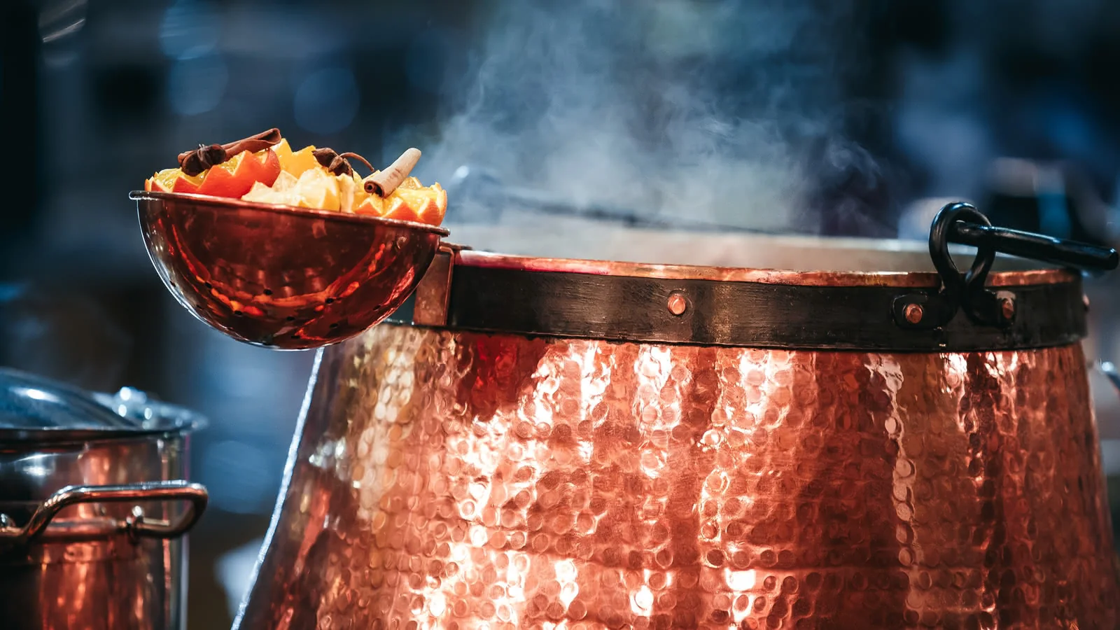 Mulled wine and Alsatian Christmas specialities at a market