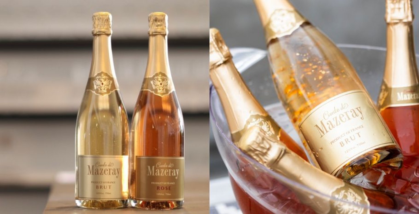 Comte de Mazeray : le champagne aux paillettes d'or 24 carats, sourcé par AC Private — Comte de Mazeray — les cuvées Brut et Rosé