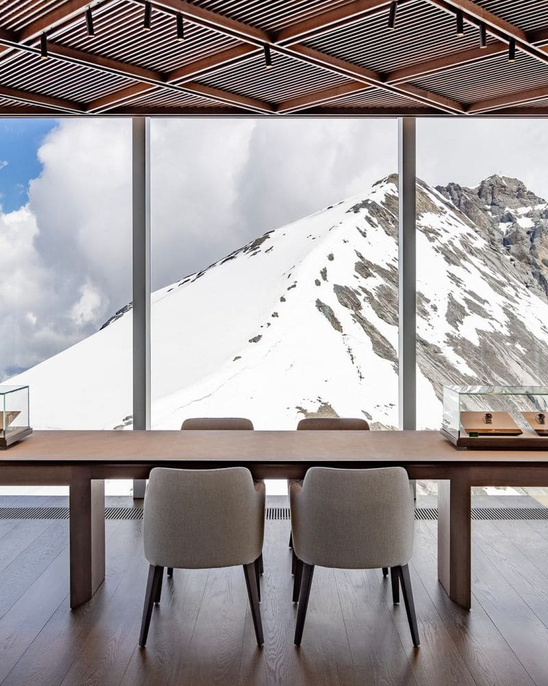 Design detail of the Bucherer Rolex boutique atop Mount Titlis